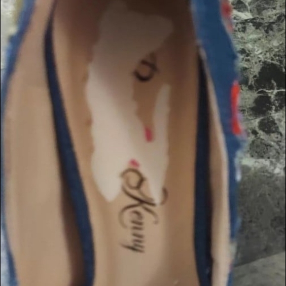 Penny Loves Kenny Denim Mixed Match Pump Womens Sz. 8W - Picture 9 of 9